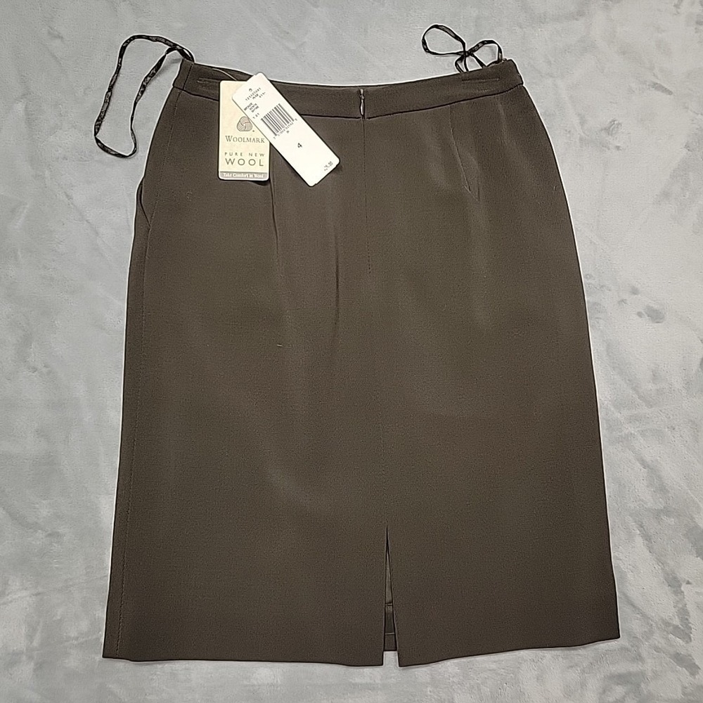Jones New York Skirt Womens 4 Bronze Wool Pencil Knee Length Career Professional